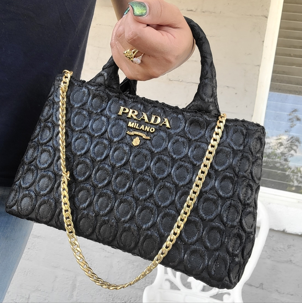 Prada Black Baroque Tote - Picture 3 of 11